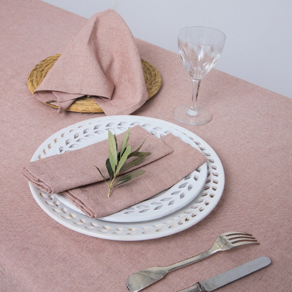 Colette - Nappe + 10 Serviettes - Rouge Tomette