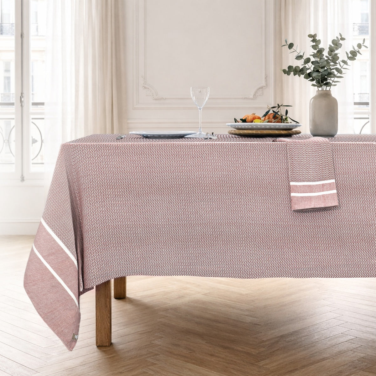 Sienna - Mantel + 10 Servilletas - Tomette Rojo