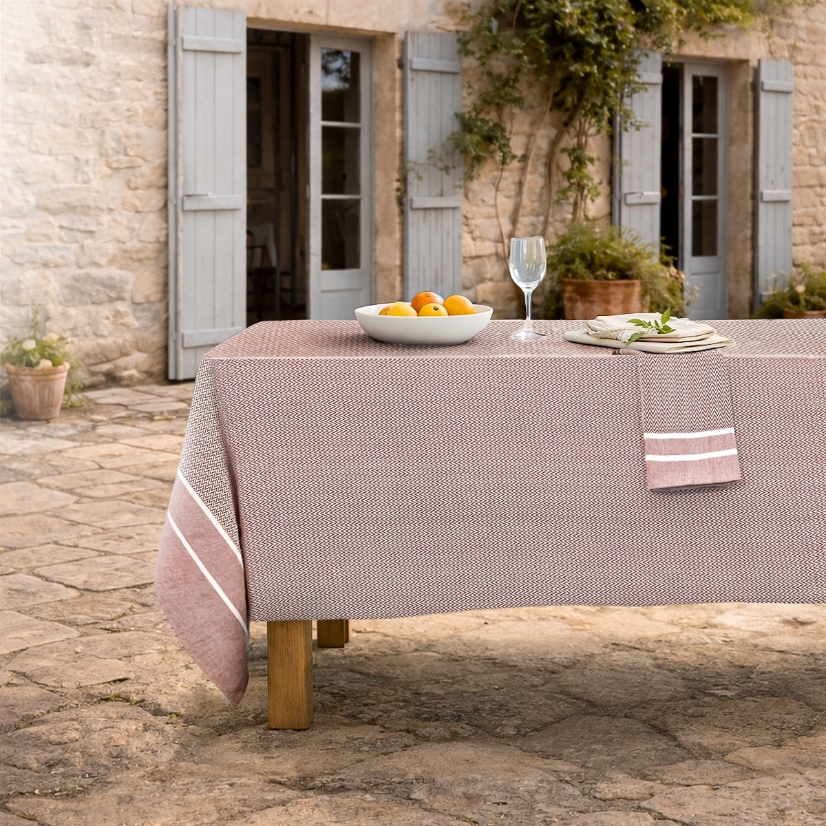 Sienna - Mantel + 10 Servilletas - Tomette Rojo