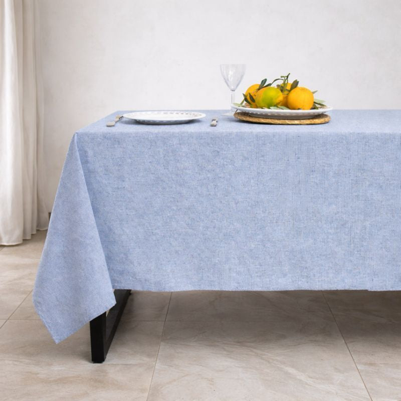 Colette - Nappe + 10 Serviettes - Bleu Grec