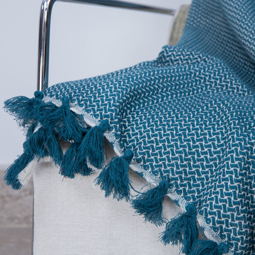 Verbier - Plaid - Algodón - Azul Petróleo