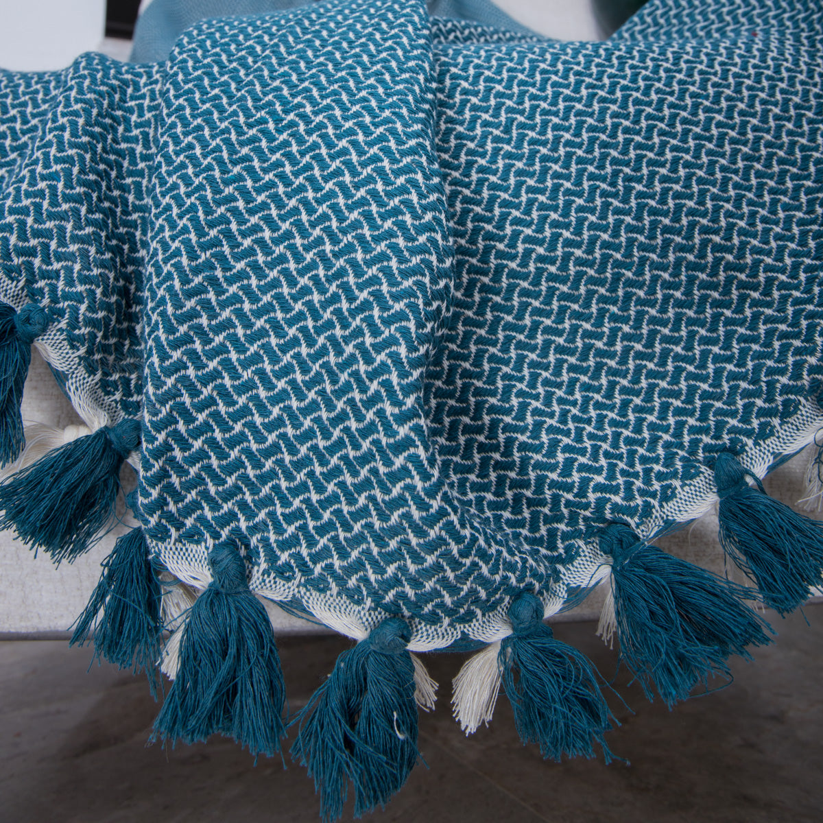 Verbier - Plaid - Algodón - Azul Petróleo