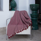 Verbier - Throw - Cotton - Burgundy Red