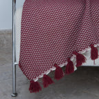 Verbier - Throw - Cotton - Burgundy Red