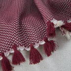 Verbier - Throw - Cotton - Burgundy Red