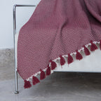 Verbier - Throw - Cotton - Burgundy Red