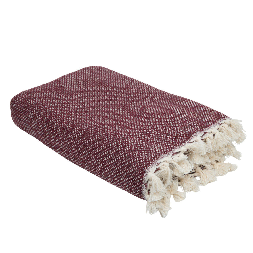 Zermatt - Throw - Cotton - Burgundy Red