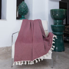Zermatt - Throw - Cotton - Burgundy Red
