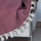Zermatt - Throw - Cotton - Burgundy Red