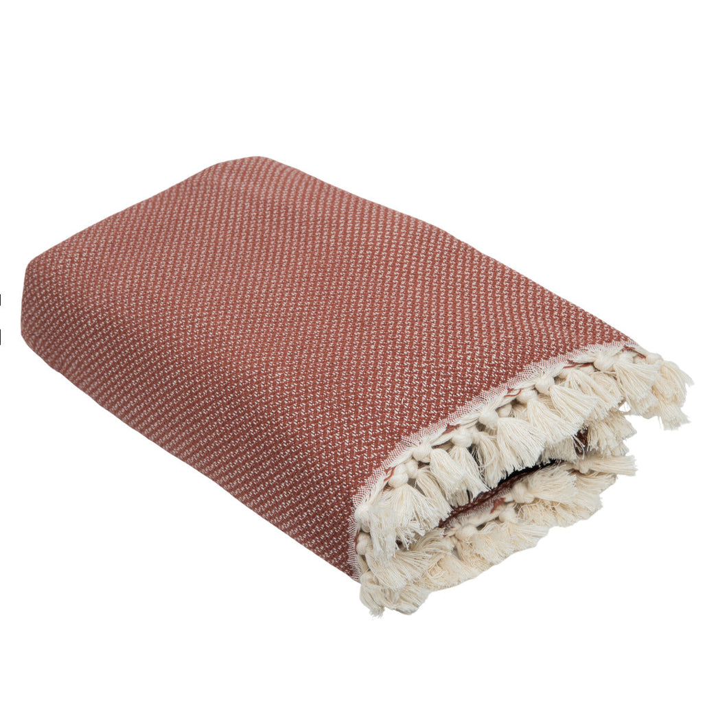 Zermatt - Throw - Cotton - Brick Red