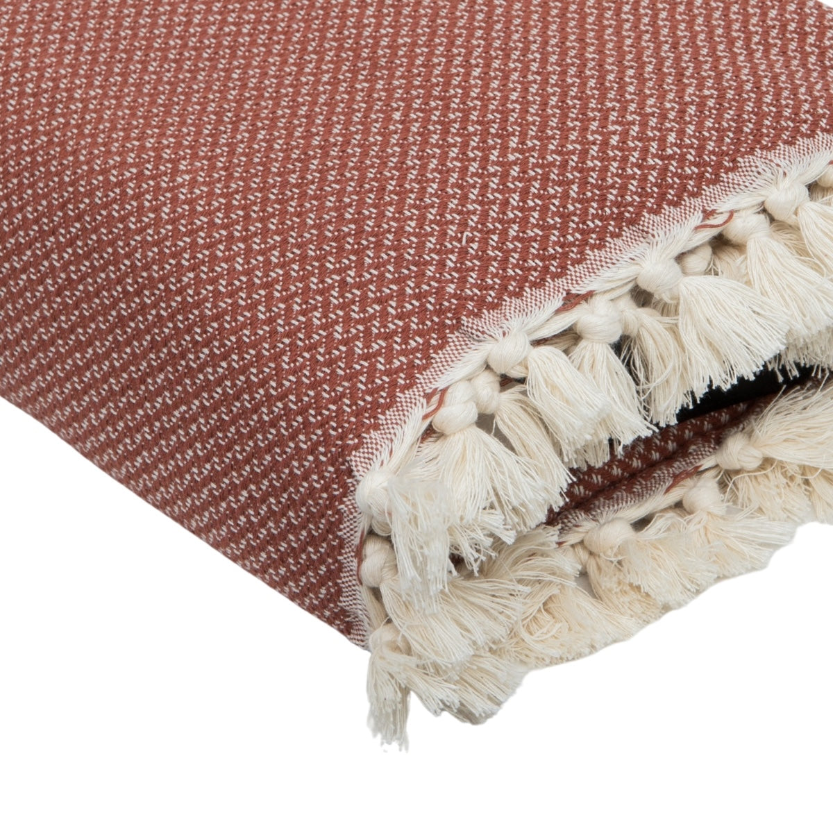 Zermatt - Throw - Cotton - Brick Red