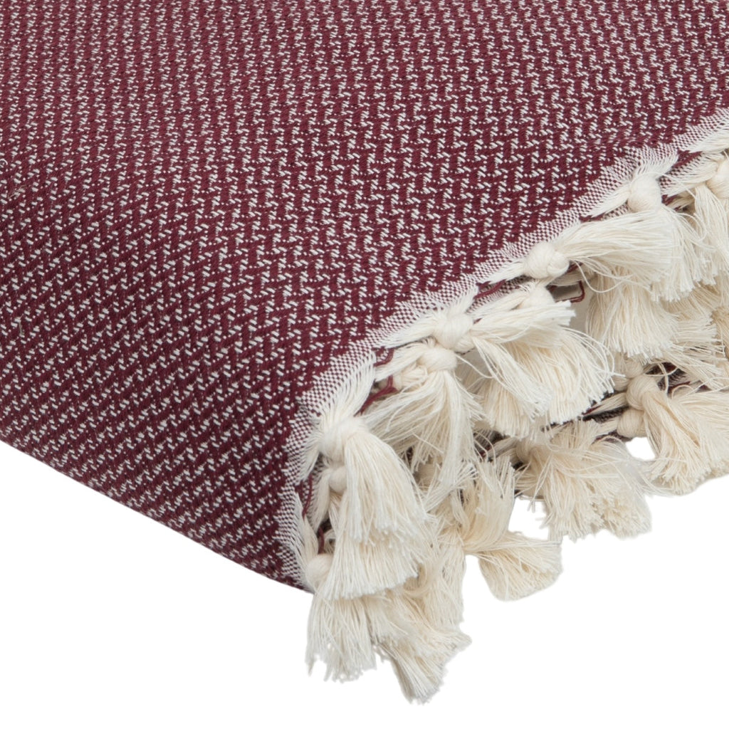 Zermatt - Throw - Cotton - Burgundy Red