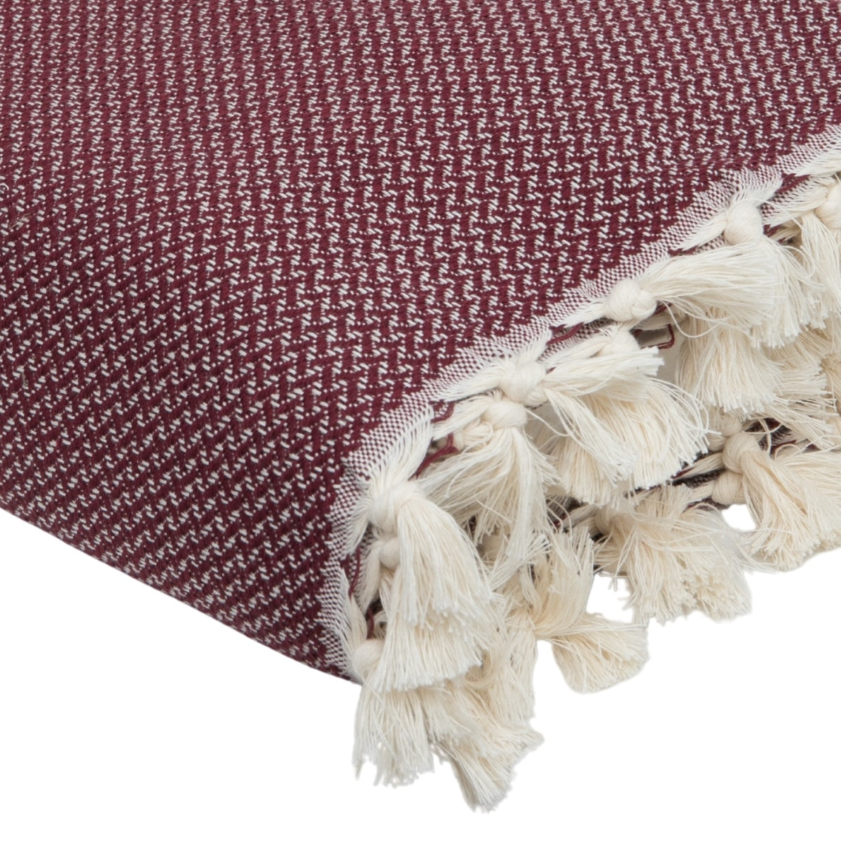 Zermatt - Throw - Cotton - Burgundy Red