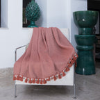 Verbier - Plaid - Coton - Rouge Tomette
