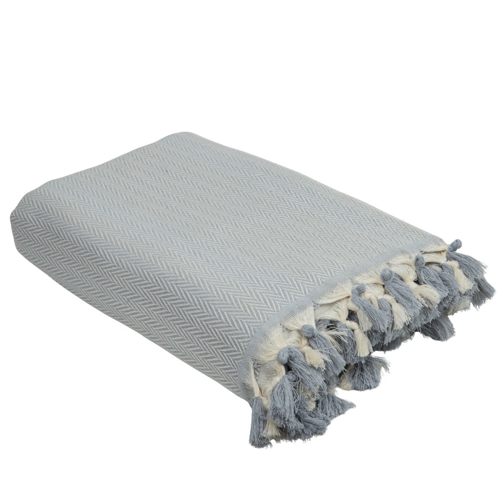 Megeve - Plaid - Coton - Gris Perle