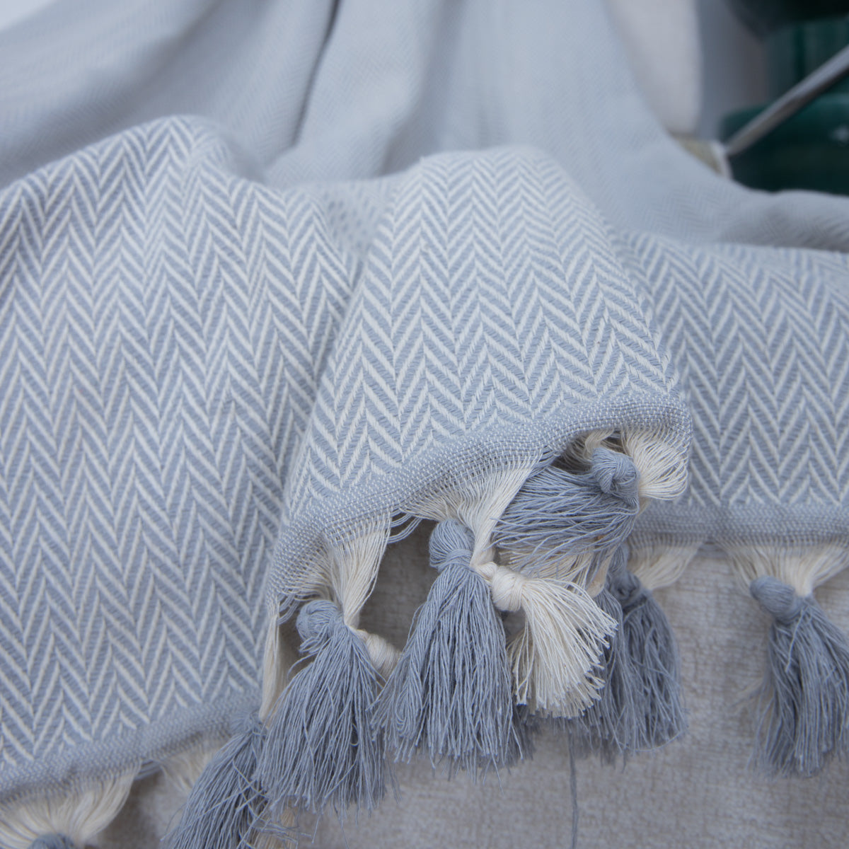 Megeve - Plaid - Coton - Gris Perle
