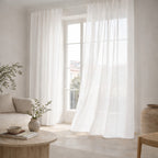 Bruma - Voilage À Passants - Voile De Coton Bio - Blanc/Blanc