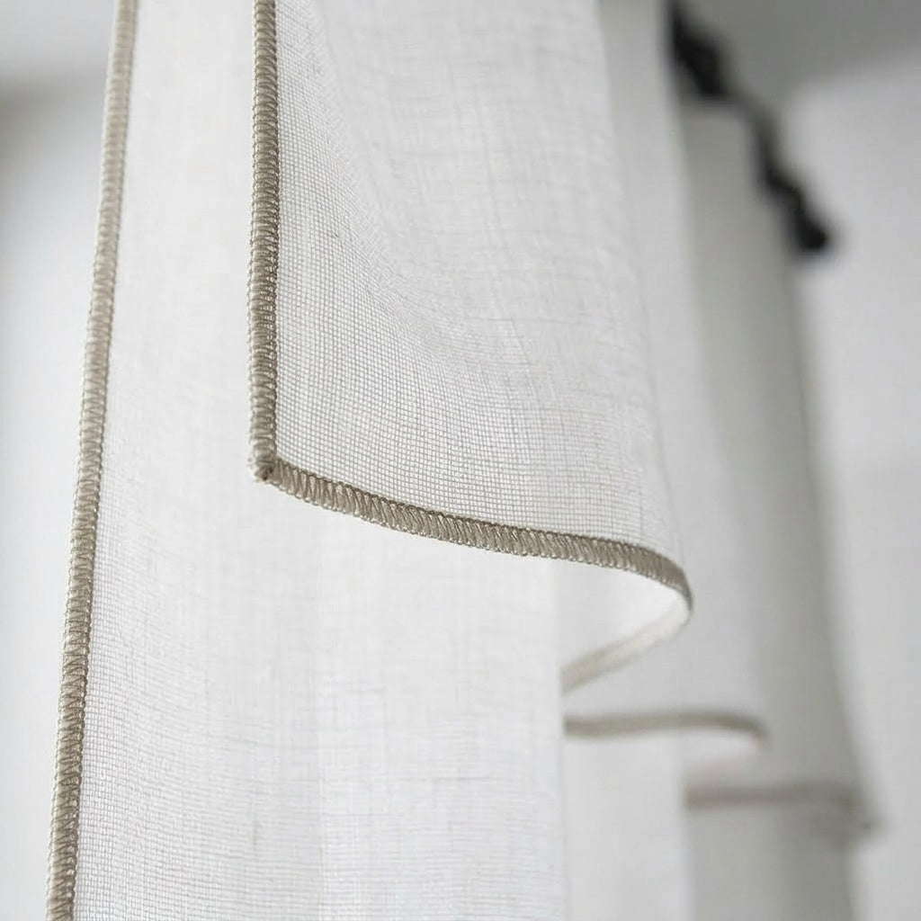 Bruma - Voilage À Passants - Voile De Coton Bio - Blanc/Grège