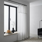Bruma - Cortina Panel (X2) - Velo De Algodón Orgánico - Blanco/Negro