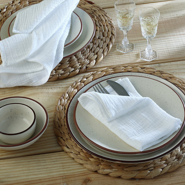 Alma - Set of 4 Napkins - White