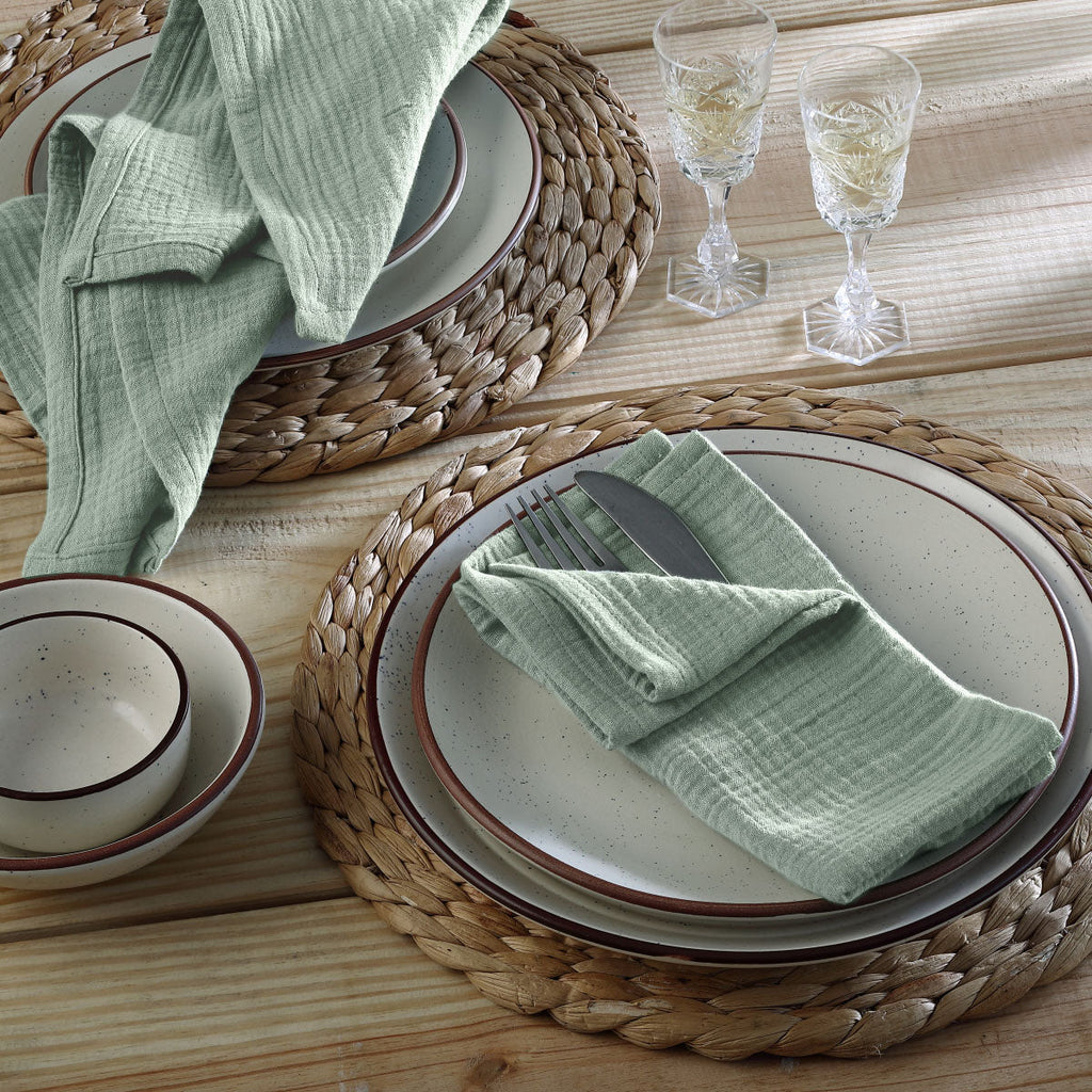 Alma - Lot De 4 Serviettes De Table - Vert Céladon