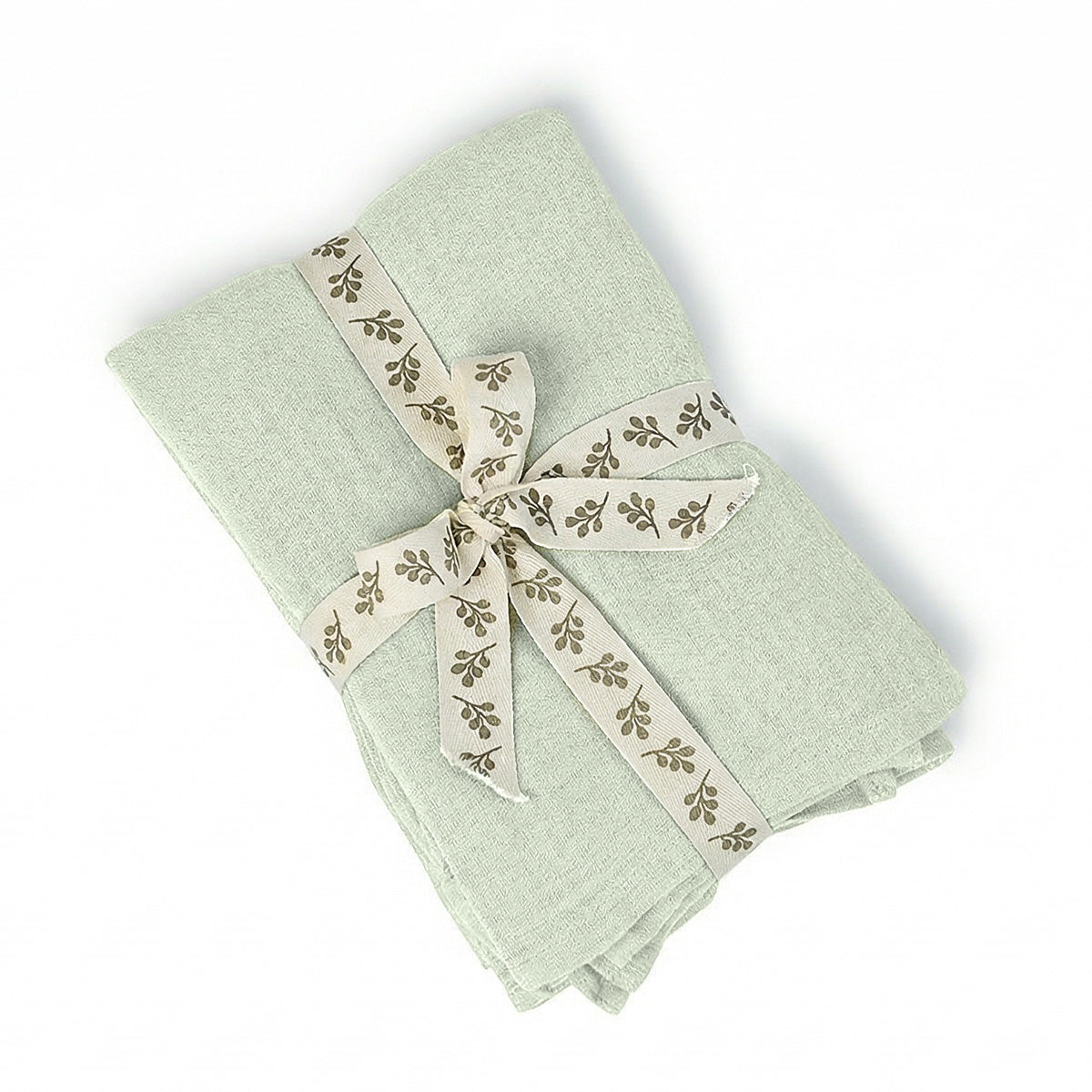 Alma - Nappe + 10 Serviettes - Vert Amande