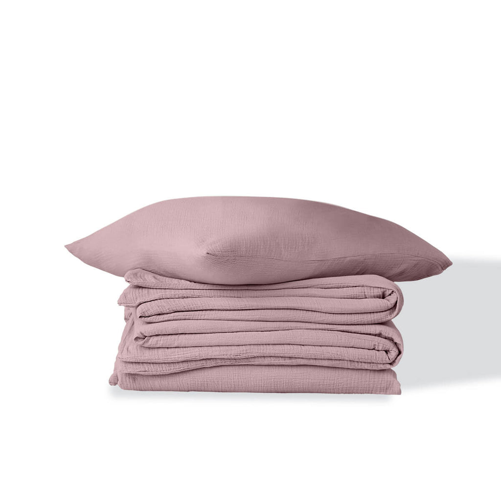 Alma - Juego De Cama - Gasa De Algodón - Palo De Rosa
