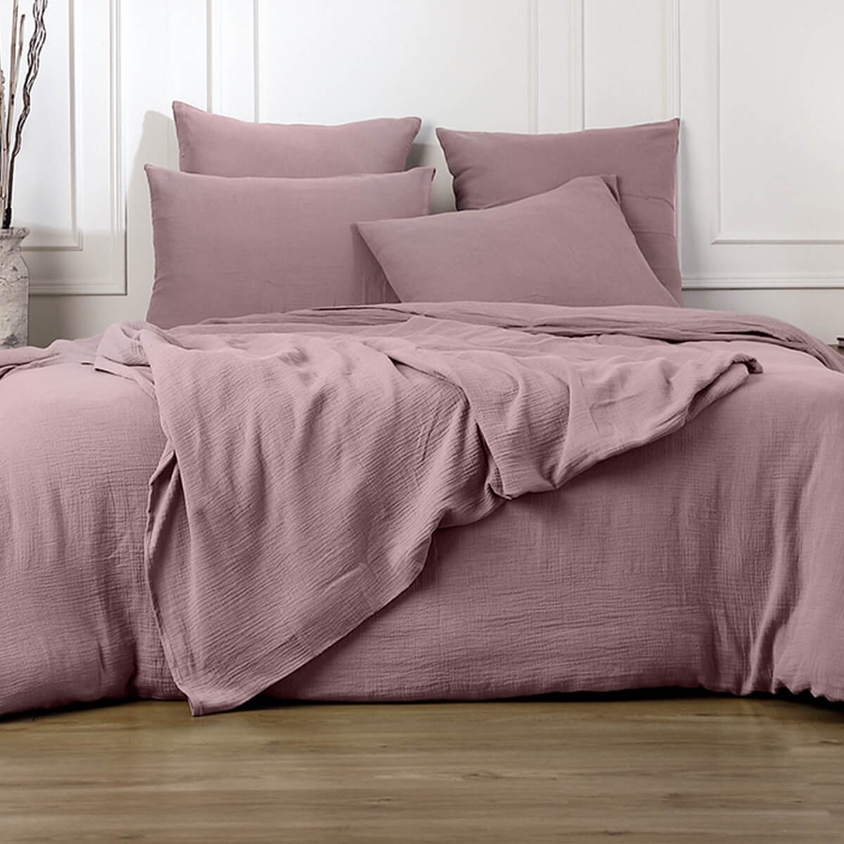 Alma - Juego De Cama - Gasa De Algodón - Palo De Rosa