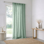 Alma - Tab-Top Curtain - Cotton Gauze - Celadon Green