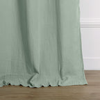 Alma - Tab-Top Curtain - Cotton Gauze - Celadon Green