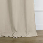 Alma - Tab-Top Curtain - Cotton Gauze - Light Beige