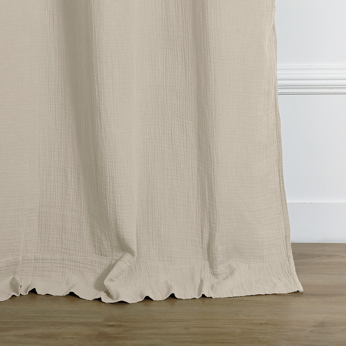 Alma - Tab-Top Curtain - Cotton Gauze - Light Beige