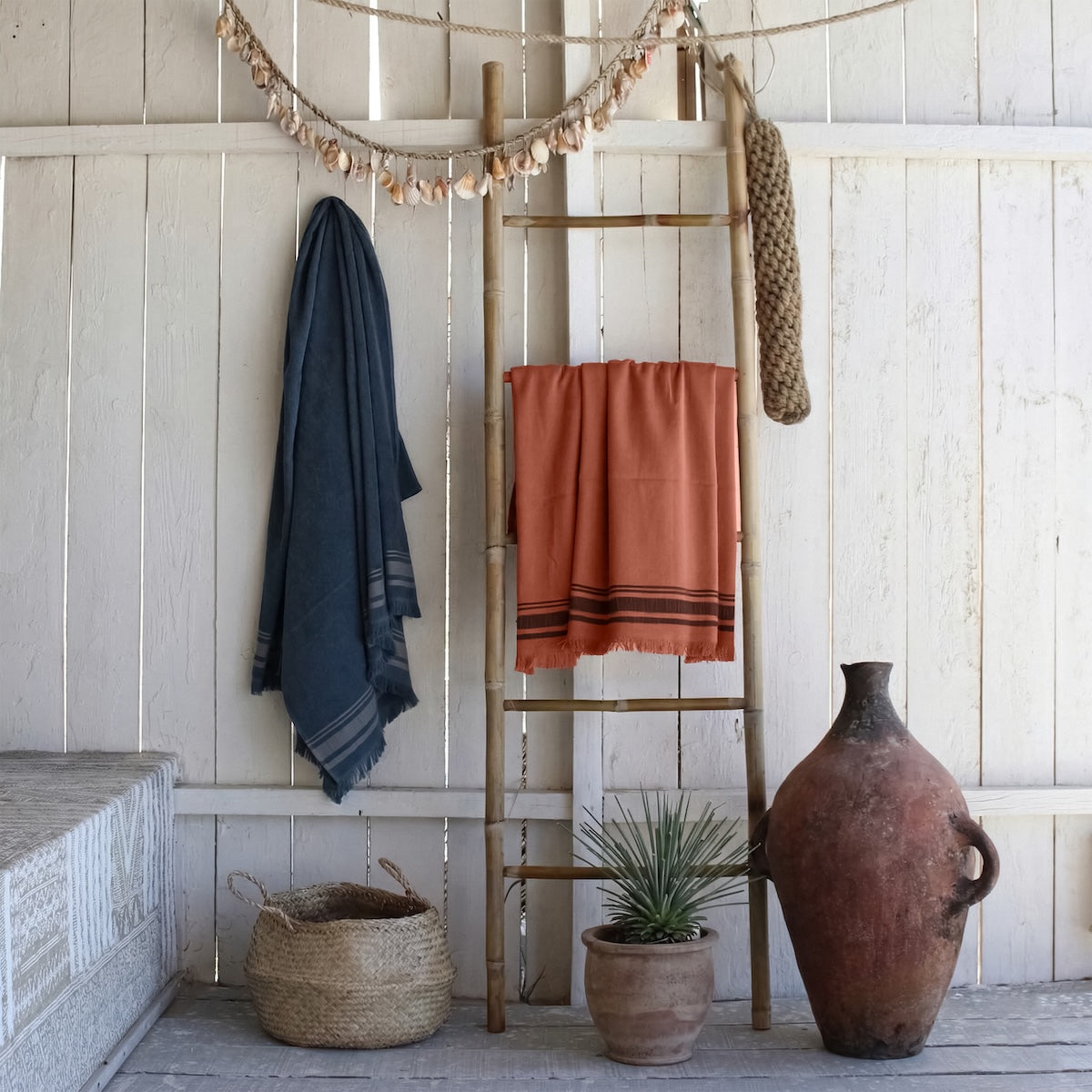 Faro - Fouta Eponge - Terracotta/Noir