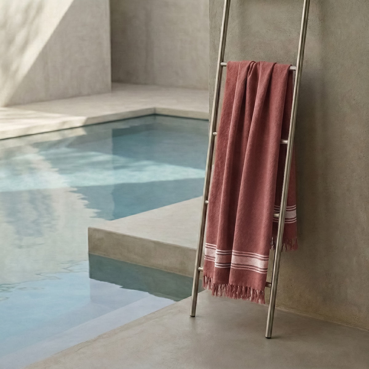 Faro - XXL Terry Fouta - Terracotta/Greige