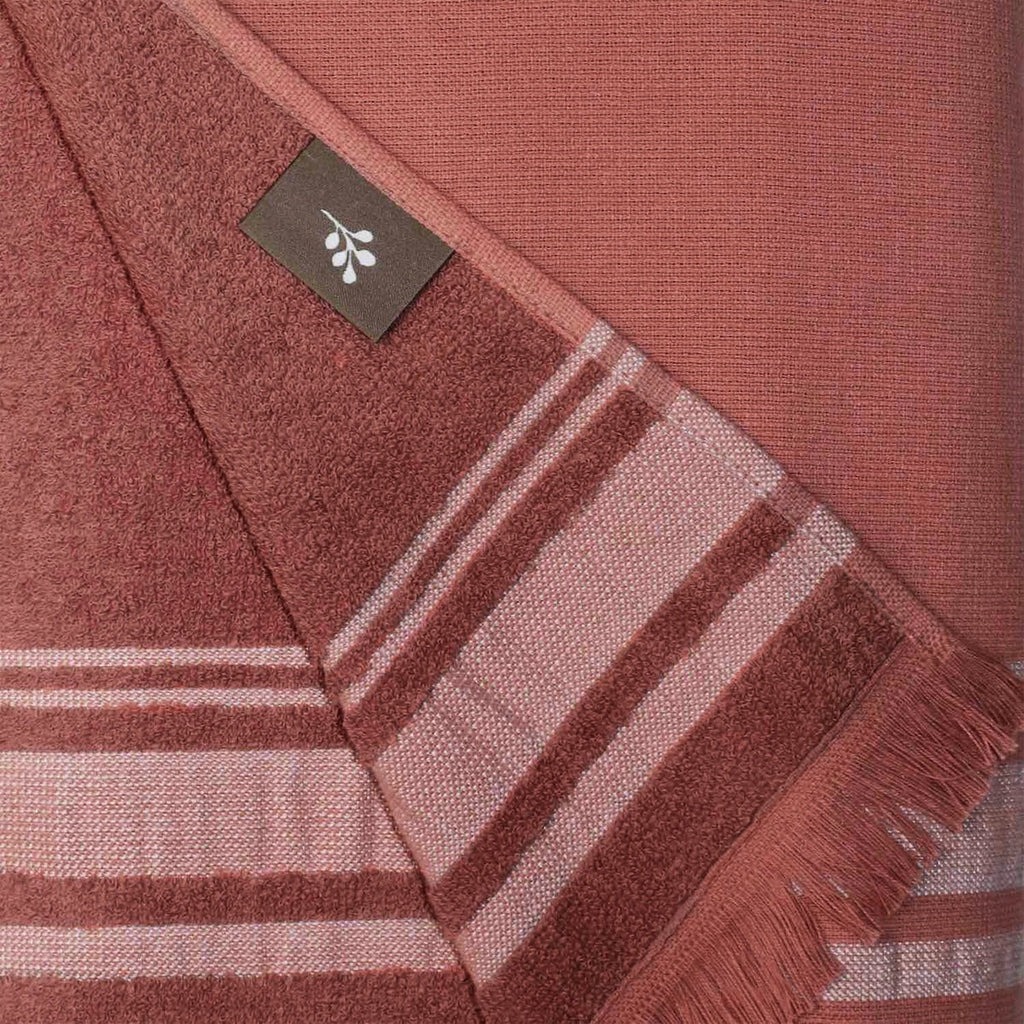 Faro - XXL Terry Fouta - Terracotta/Greige