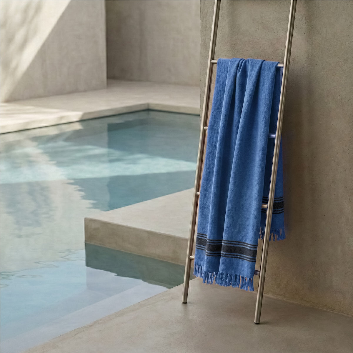 Faro - XXL Terry Fouta - Denim Blue/Black