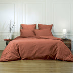 Luna - Duvet Cover - Washed Cotton - Terracotta