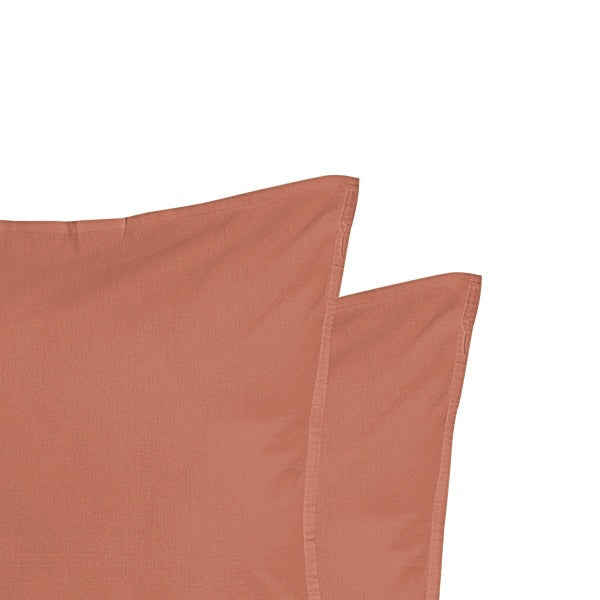 Luna - Funda De Almohada (X2) - Algodón Lavado - Terracota