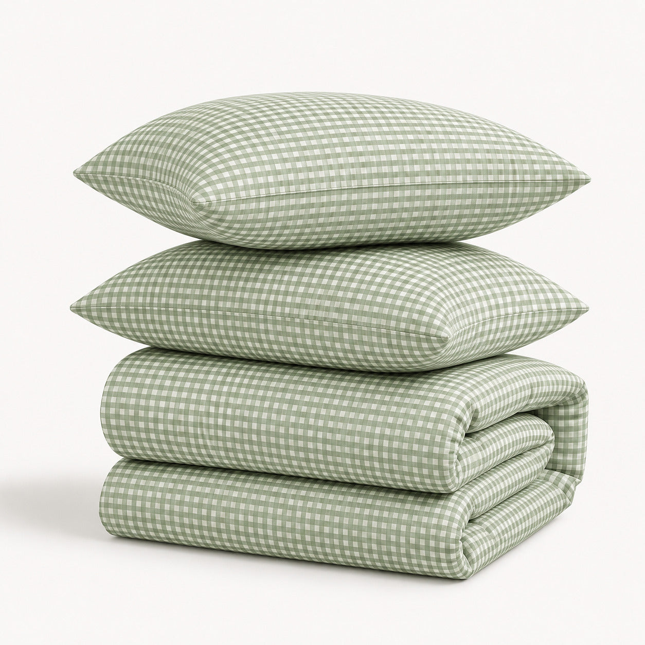 Lunas - Bed Linen Set + Pillowcases - Washed Cotton - Celadon Green