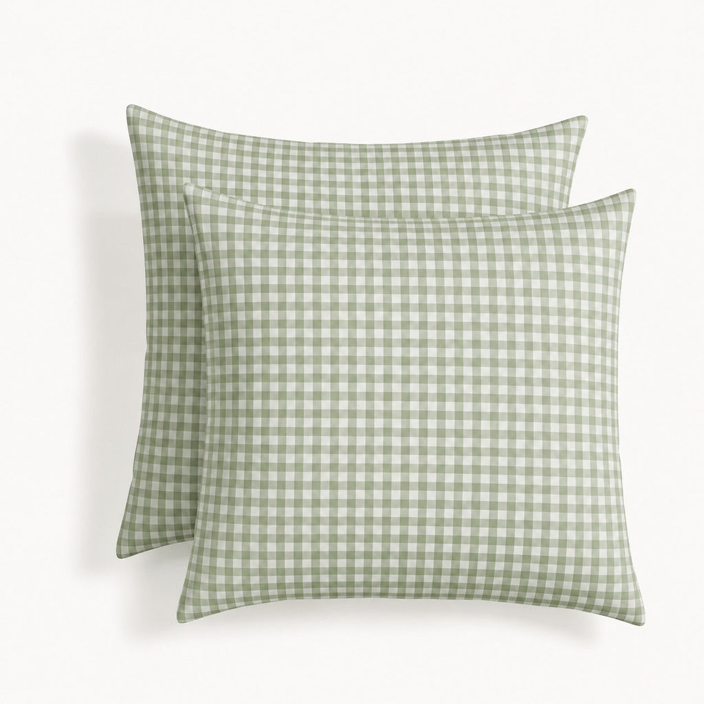 Lunas - Bed Linen Set + Pillowcases - Washed Cotton - Celadon Green