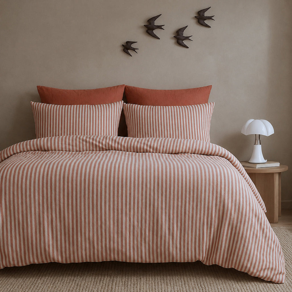Lunar - Funda De Almohada (X2) - Algodón Lavado - Terracota