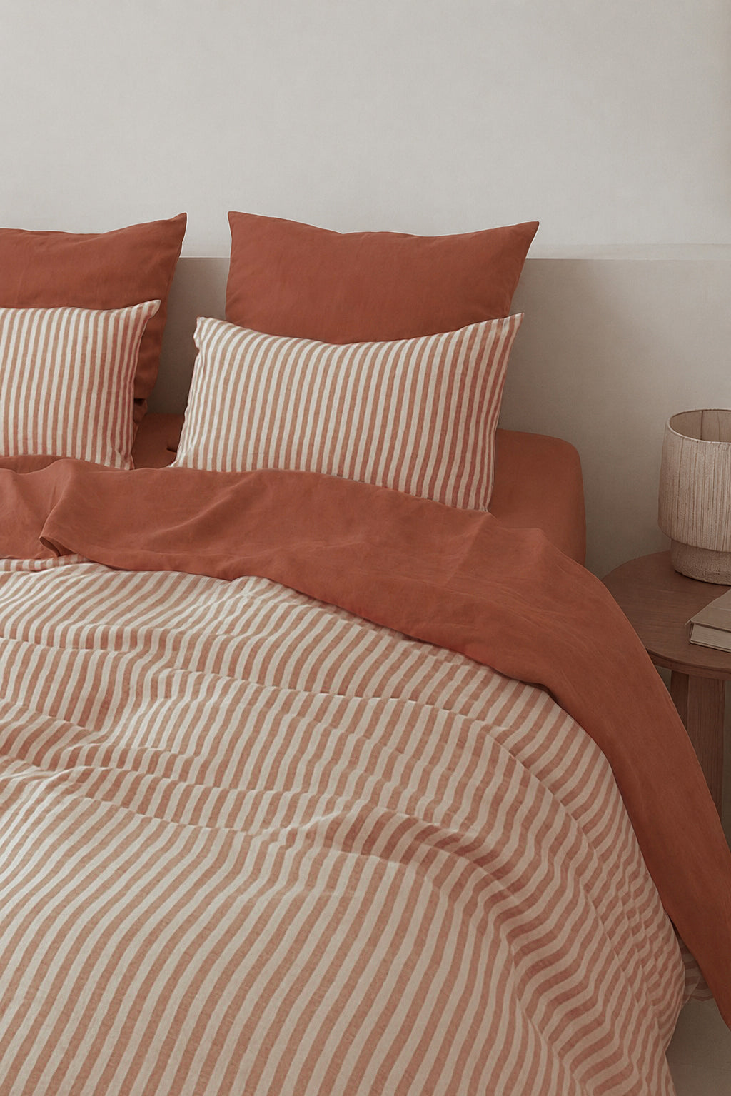 Lunar - Funda De Almohada (X2) - Algodón Lavado - Terracota