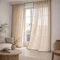 Bruma - Visillo Con Trabillas - Voile De Algodón Bio - Greige/Negro