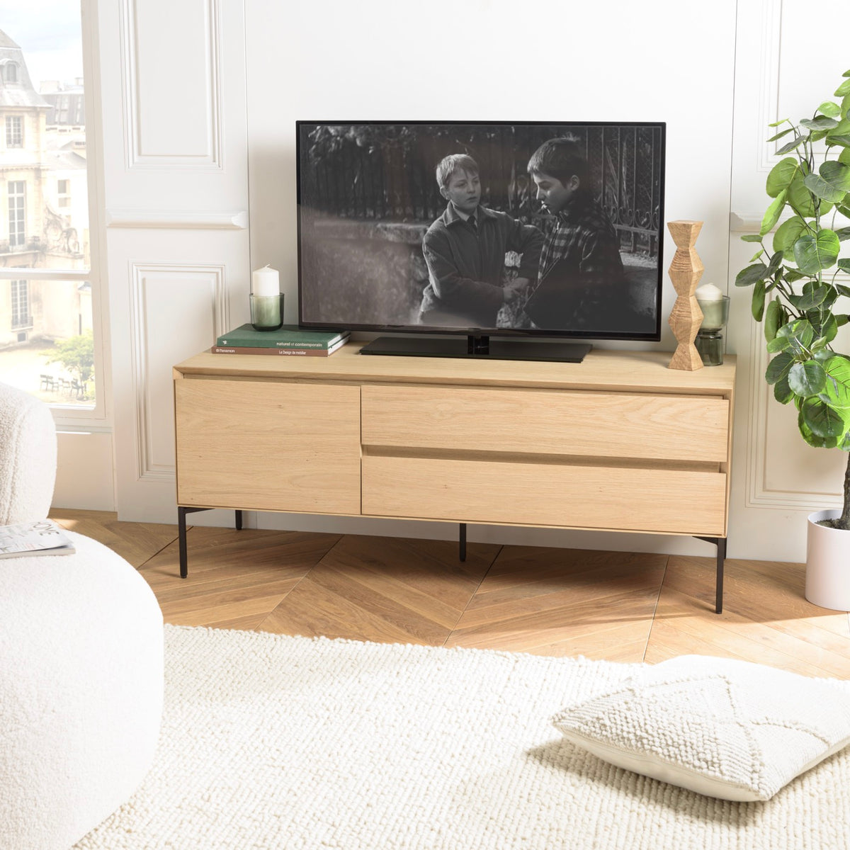 Maxendre - Mueble TV - Roble claro