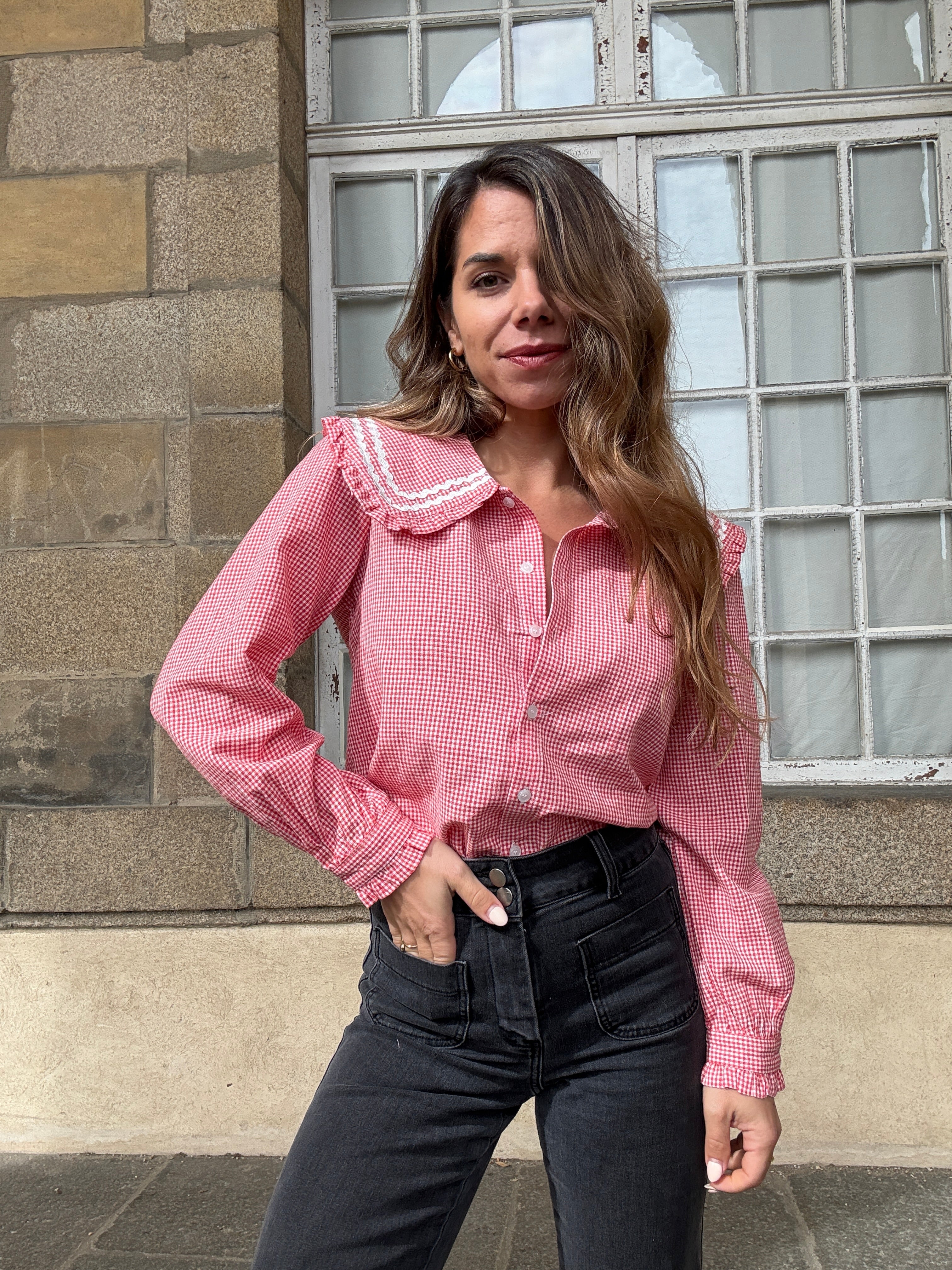 Anaëlle Claudine Collar Vichy Blouse