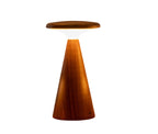 Gingko Design – Lámpara de mesa Sylva - Nogal - 2 tamaños, lámpara de mesa inalámbrica de madera, forma cónica, luz cálida