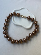 Collar Vintage - Perlas Marrón Glacé