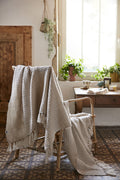 Gabin - Plaid Con Flecos - Reciclado - Pampa
