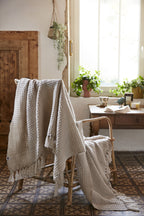 Gabin - Plaid Con Flecos - Reciclado - Pampa