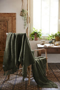 Fringed Throw - Recycled - Gabin - Thyme